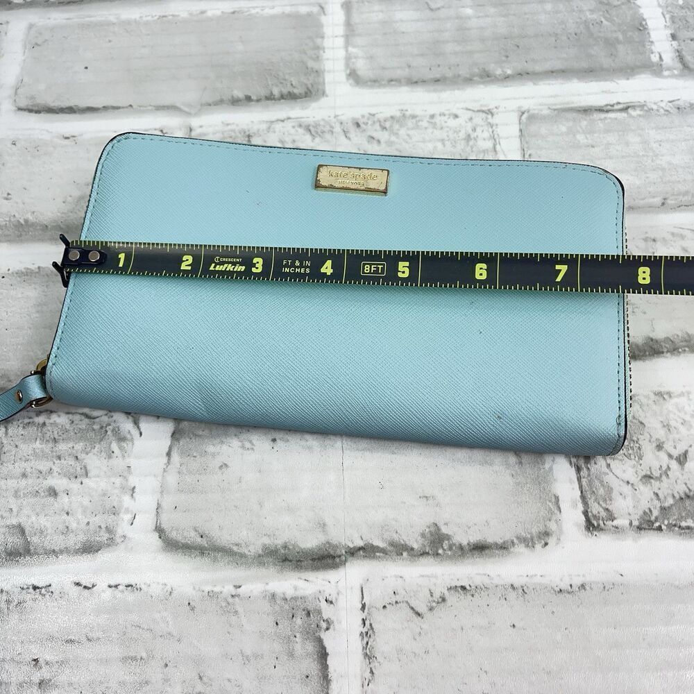 Kate Spade Laurel Way Neda Light Blue Saffiano Leather Large Wallet - Picture 9 of 15